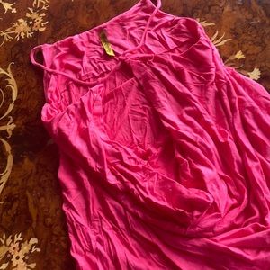 RACHEL PALLY hot coral SzM deep cowl tank top